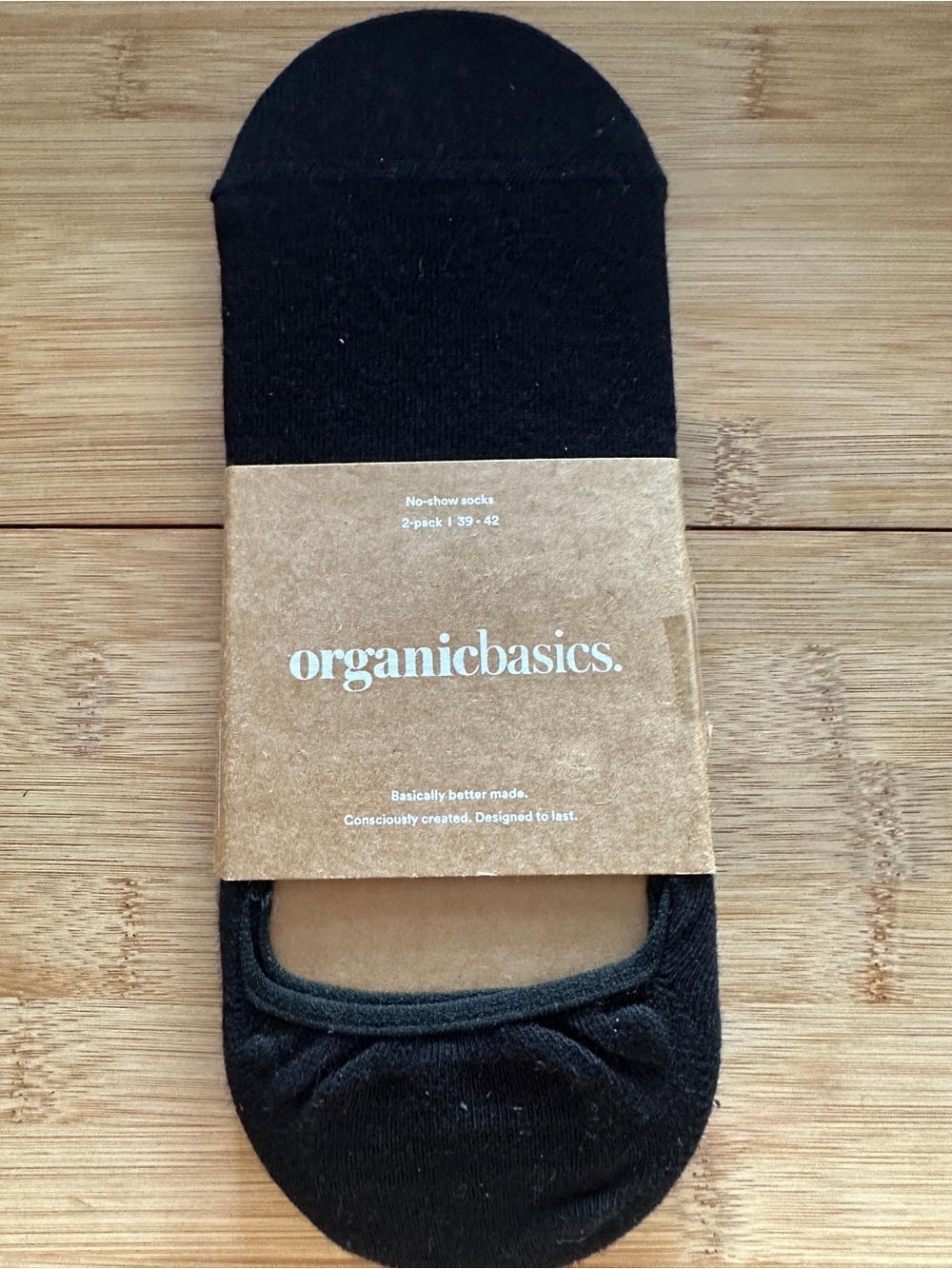 Organic Basics No-Show Socks - Black - 2 Pair (39-42)